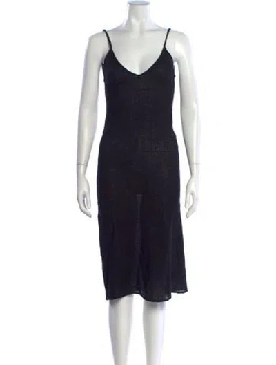 Pre-owned Raey Virgin Wool Midi Length Dress In Black
