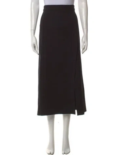 Pre-owned Raey Virgin Wool Midi Length Skirt In Black