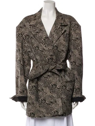 Pre-owned Raey Virgin Wool Printed Peacoat In Multi