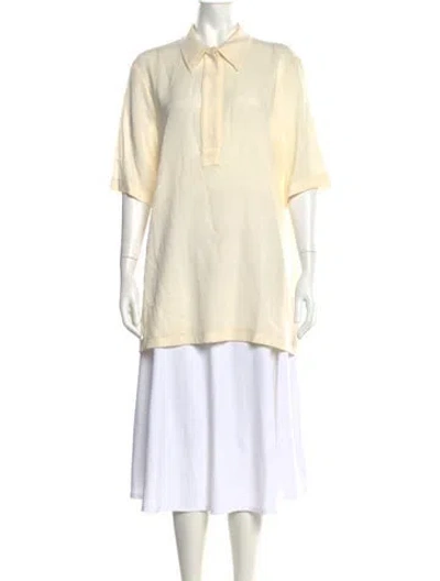 Pre-owned Raey Virgin Wool Short Sleeve Polo In Neutrals
