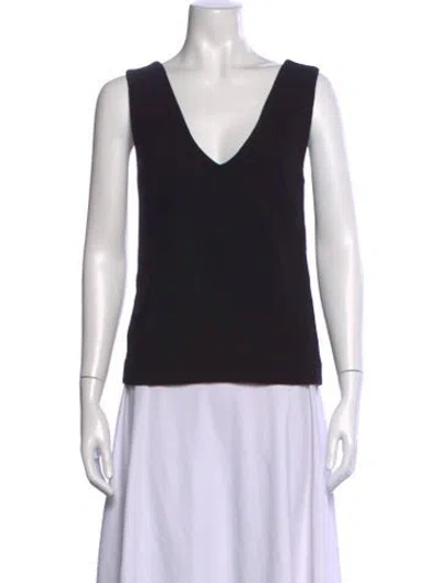 Pre-owned Raey Virgin Wool V-neck Top In Black