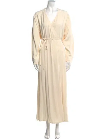 Pre-owned Raey V-neck Long Dress In Neutral