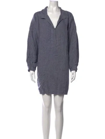 Pre-owned Raey V-neck Mini Dress In Blue