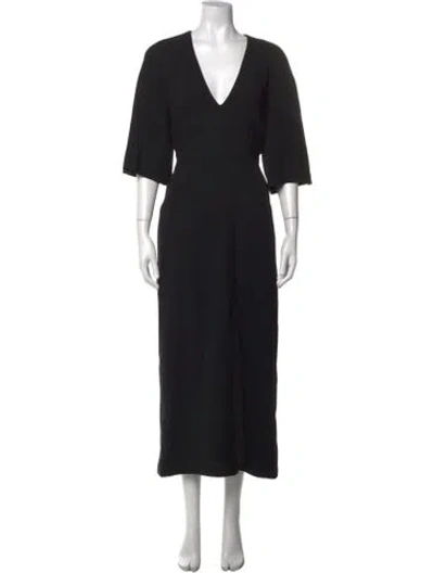 Pre-owned Raey Wool Long Dress In Black