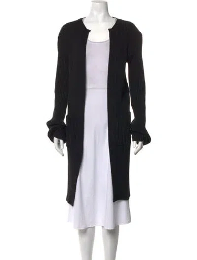 Pre-owned Raey Wool Open Front Sweater In Black