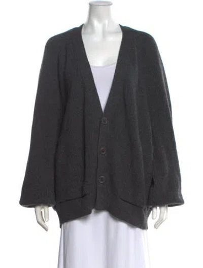 Pre-owned Raey Wool V-neck Sweater In Gray