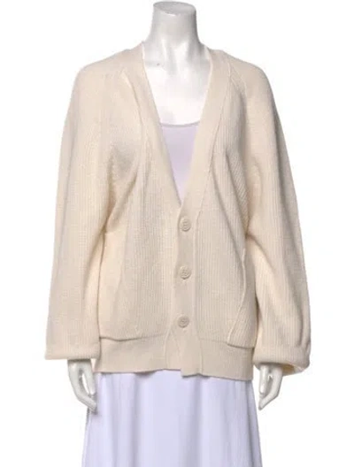 Pre-owned Raey Wool V-neck Sweater In Neutral