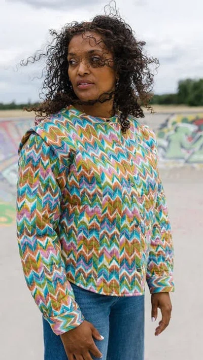 Raf & Grace Cici Printed Cotton Quilted Jacket In Multi