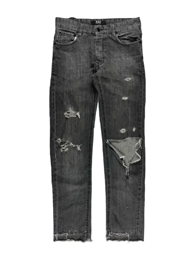 Pre-owned Raf By Raf Simons X Raf Simons Thrashed Crash Distressed Denim Jeans In Grey
