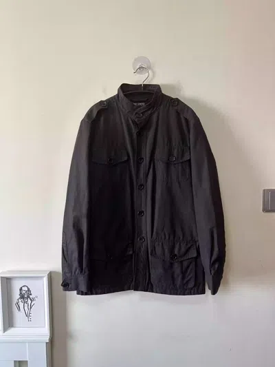 Pre-owned Raf Simons 04aw Waves M65 Jacket Brushed Wax Coating Jacket In Black