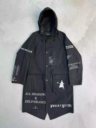 Pre-owned Raf Simons 05aw History Of My World Parka Archive Trench Coat In Black