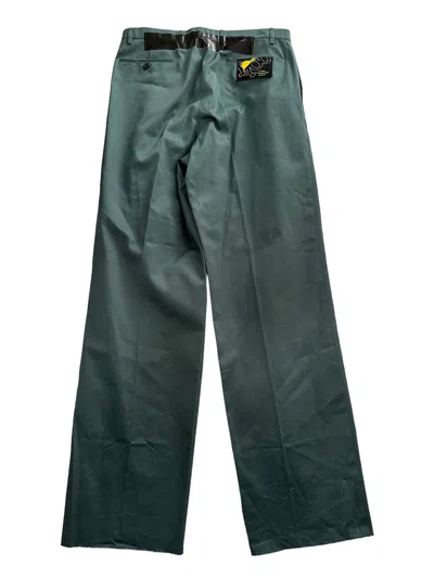 Pre-owned Raf Simons $1040 Tape Detail Wide Trouser Chink (blueish Green)