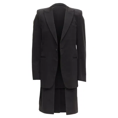 Pre-owned Raf Simons 2002 Black Detachable Longline Coat Jacket