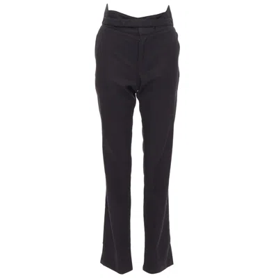 Pre-owned Raf Simons 2007 Black 100% Wool High Waist Paperbag Pants It48 M
