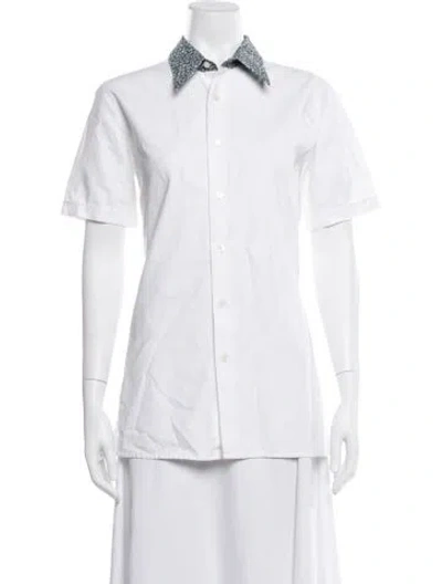 Pre-owned Raf Simons 2014 Floral Print Shirt In White