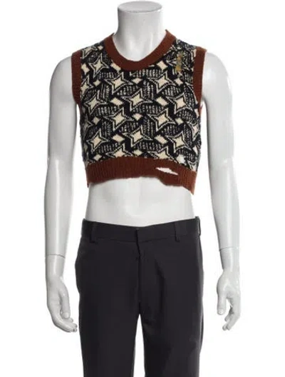 Pre-owned Raf Simons 2016 Printed Sweater Vest In Blue