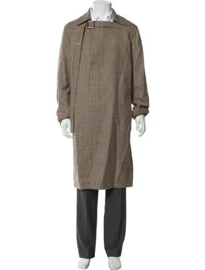 Pre-owned Raf Simons 2017 Virgin Wool Buckle Coat In Neutral