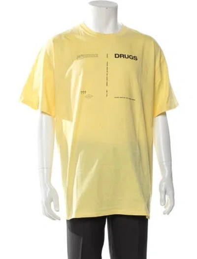 Pre-owned Raf Simons 2018 Drugs T-shirt In Yellow