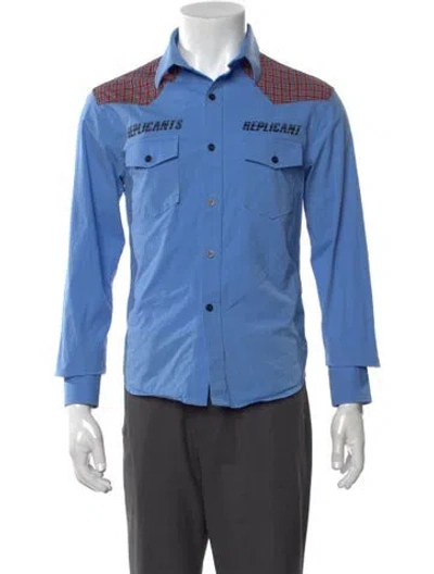 Pre-owned Raf Simons 2018 Patterned Shirt In Blue