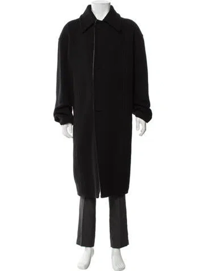 Pre-owned Raf Simons 2018 Wool Overcoat In Black