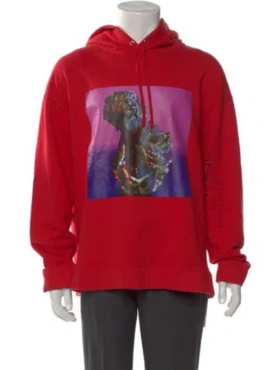 Pre-owned Raf Simons 2018 X Peter Saville New Order 'technique' Hoodie In Red