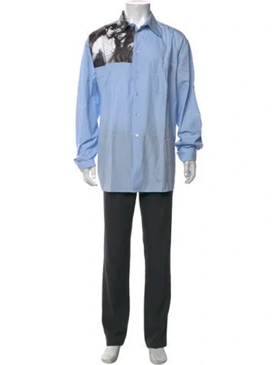 Pre-owned Raf Simons 2019 Graphic Print Shirt In Blue