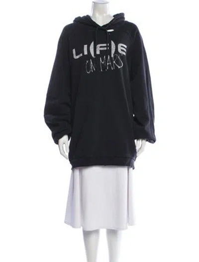 Pre-owned Raf Simons 2020 Graphic Print Hoodie In Blue
