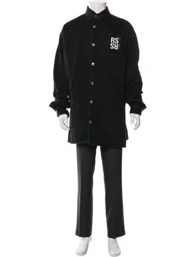 Pre-owned Raf Simons 2020 Graphic Print Parka In Black