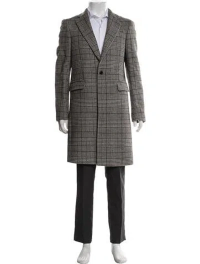 Pre-owned Raf Simons 2020 Plaid Print Coat In Neutrals