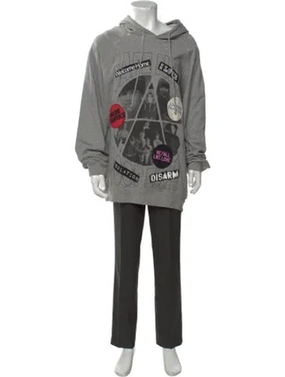 Pre-owned Raf Simons 2021 Graphic Print Hoodie In Grey