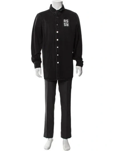 Pre-owned Raf Simons 2021 Graphic Print Parka In Black