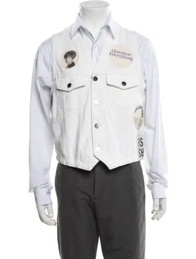 Pre-owned Raf Simons 2021 Graphic Print Vest In White