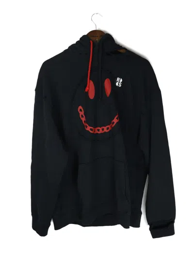 Pre-owned Raf Simons 2022  X Smiley Destroyed Oversized Hoodie In Black