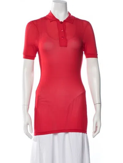 Pre-owned Raf Simons 2023 Nylon Polo In Red