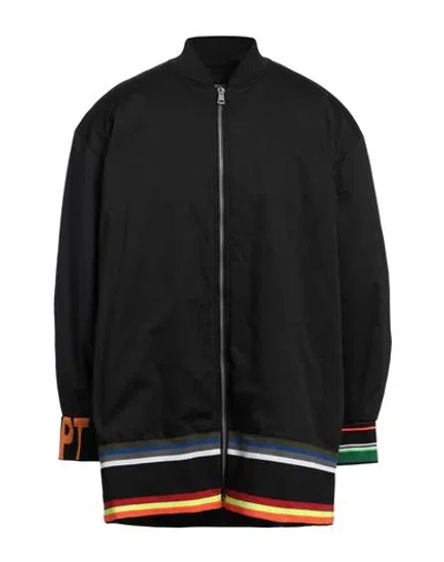 Raf Simons & Sterling Ruby Man Overcoat & Trench Coat Black Size 42 Cotton, Elastane