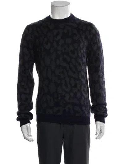 Pre-owned Raf Simons Animal Print Crew Neck Pullover In Black