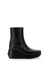 Raf Simons Chic Ankle Boot With Square Toe And 8.5 Cm Heel In Black
