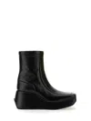Raf Simons Ankle Boot With Square Toe In Black