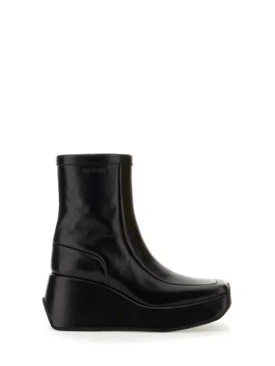 Raf Simons Black Chunky Platform Boots In Multi