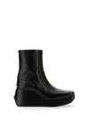 Raf Simons Ankle Boot With Square Toe In Black