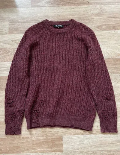 Pre-owned Raf Simons Archive  Ss09 Sweater Distressed Avantgarde In Red