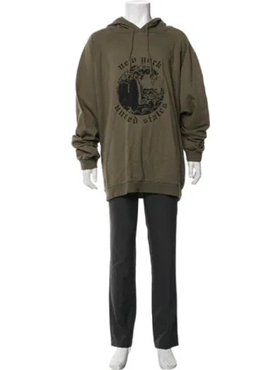 Pre-owned Raf Simons Archive Redux New York Graphic Print Hoodie In Green