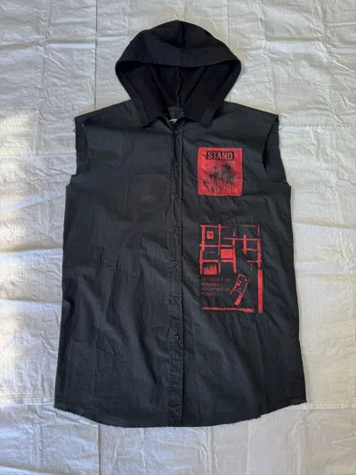Pre-owned Raf Simons Archive Redux Ss02 Sleeveless Hooded Shirt