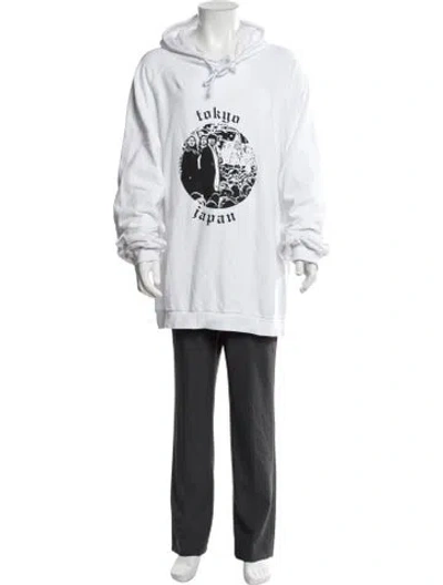 Pre-owned Raf Simons Archive Redux 'tokyo' Graphic Print Hoodie In White