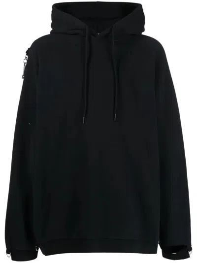 Raf Simons Black Cut-out Cotton Hoodie