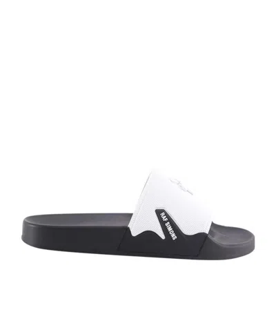 Raf Simons Astra Logo-plaque Slip-on Slides In White