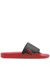 Raf Simons Astra Polyeurethane Logo Pool Slides In Black