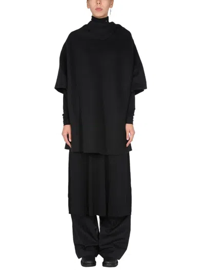 Raf Simons Scarf Collar Knitted Pullover In Black