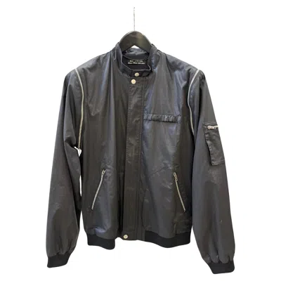 Pre-owned Raf Simons Aw 2001 Riot Riot Riot Coated Detachable Jacket In Black