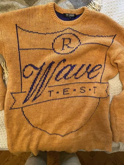Pre-owned Raf Simons A/w 2004 “waves” Oversized Sweater In Orange